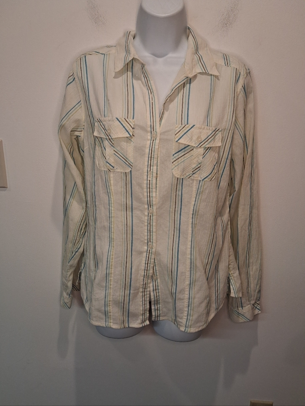Patagonia Size 10 Organic Cotton Button Down Stripes Shirt